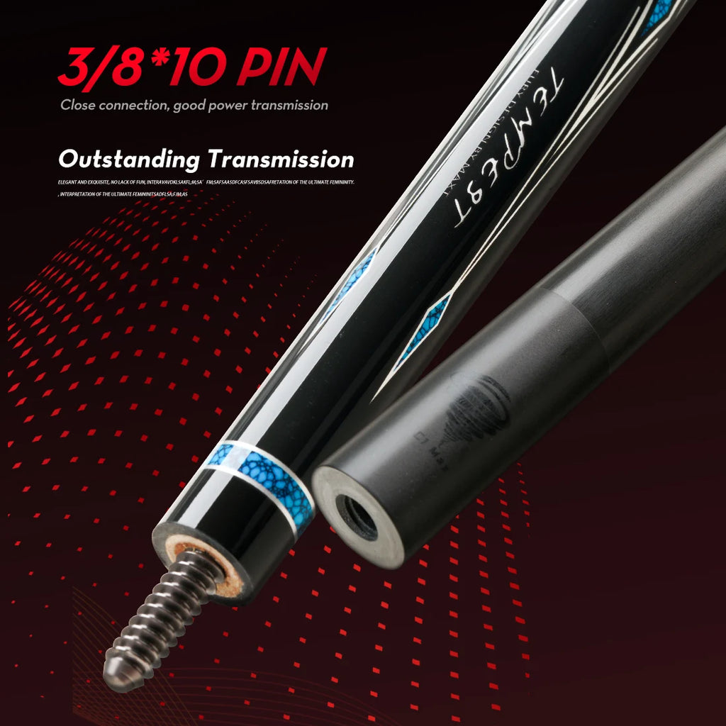 Fury Carbon Fiber Pool Cue Stick 58" Billiard Cue Professional Low Deflection Easy to Control Pool Sticks with Radial Pin