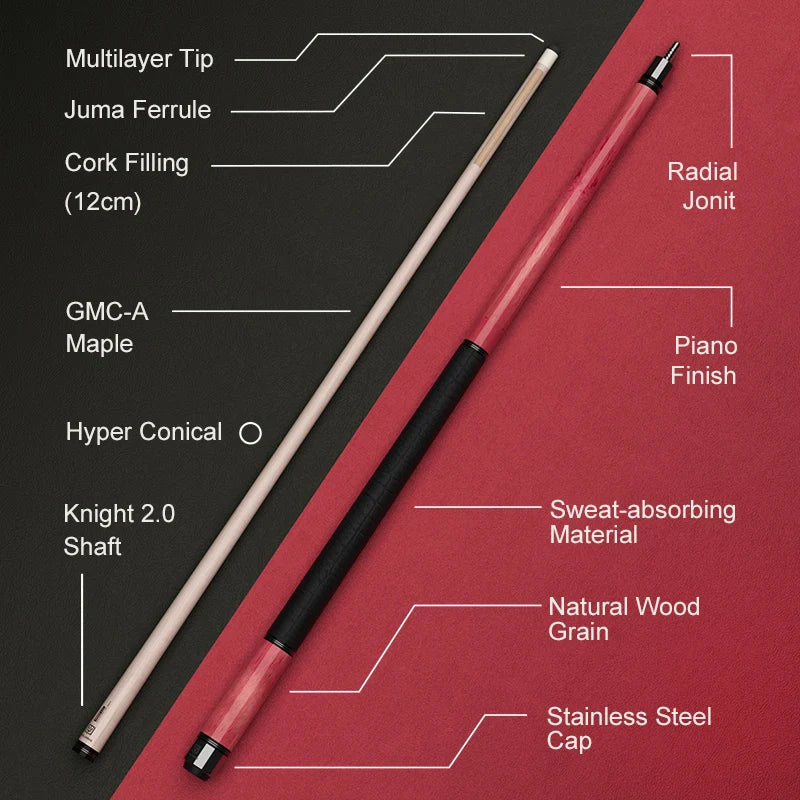 TY NEW Arrival ML-K Series Billiard Pool Cue Stick 12.5mm Tip Maple Shaft Radial Joint Absorption Leather Wrap Taco De Billar