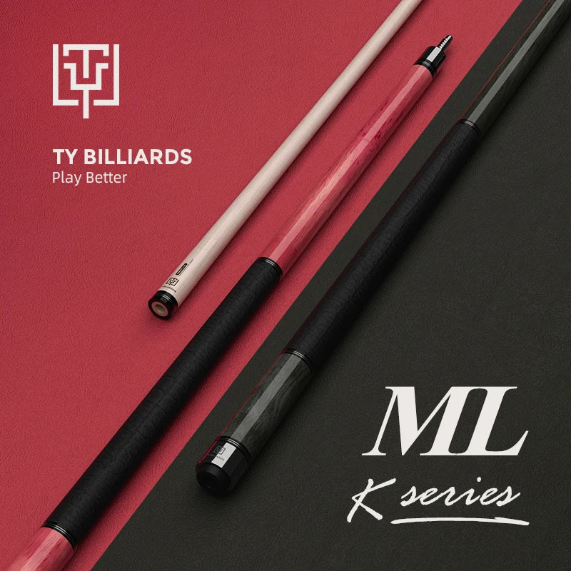 TY NEW Arrival ML-K Series Billiard Pool Cue Stick 12.5mm Tip Maple Shaft Radial Joint Absorption Leather Wrap Taco De Billar